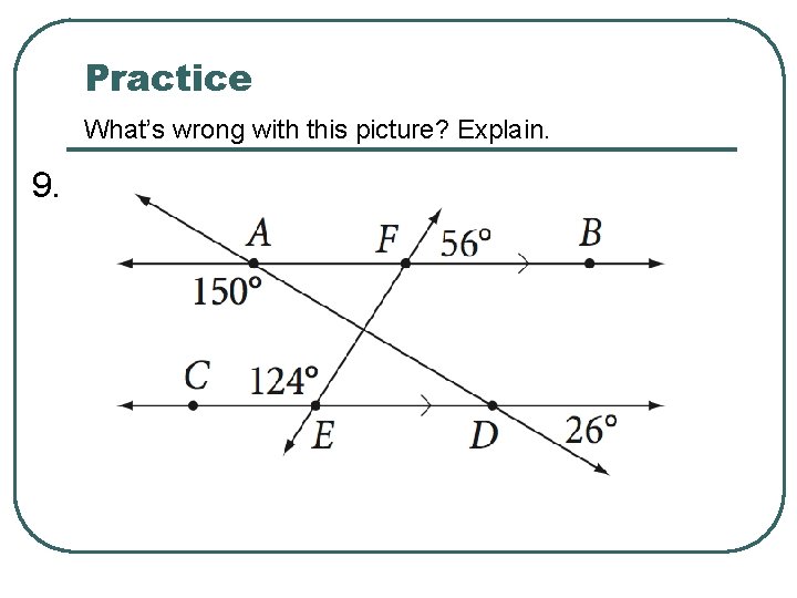 Practice What’s wrong with this picture? Explain. 9. 