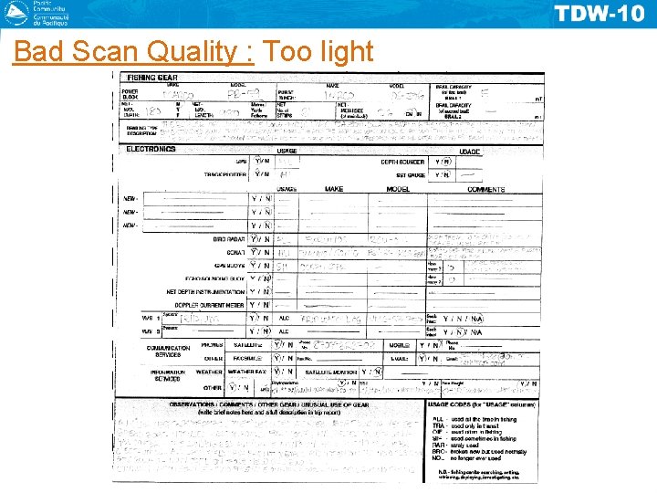 Bad Scan Quality : Too light 