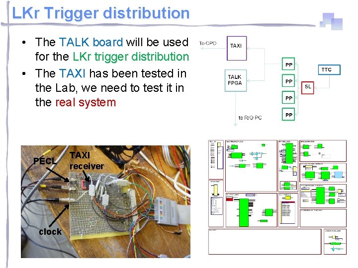 LKr Trigger distribution • The TALK board will be used for the LKr trigger