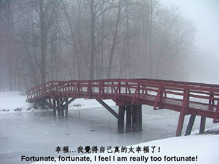 幸福…我覺得自己真的太幸福了！ Fortunate, fortunate, I feel I am really too fortunate! 