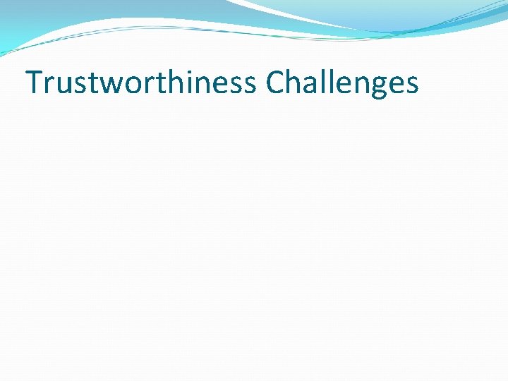 Trustworthiness Challenges 