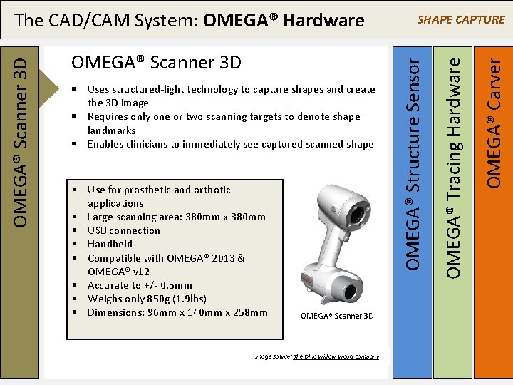 § Use for prosthetic and orthotic applications § Large scanning area: 380 mm x