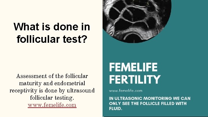 What is done in follicular test? Ingredients ● ● ● Item 1 Item 2