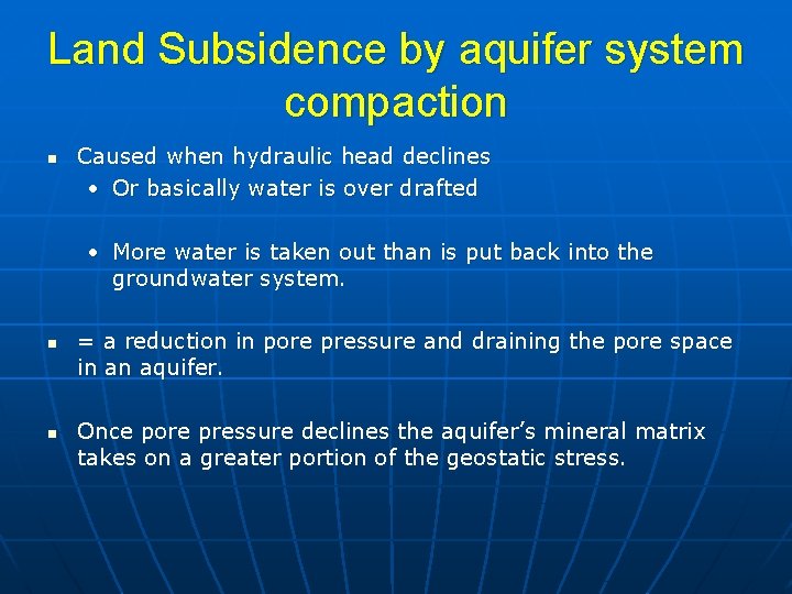 Lecture 30 Subsidence mechanics Case study San Joaquin