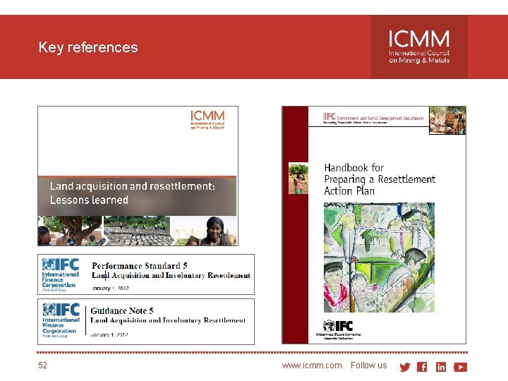 Key references 52 www. icmm. com Follow us 