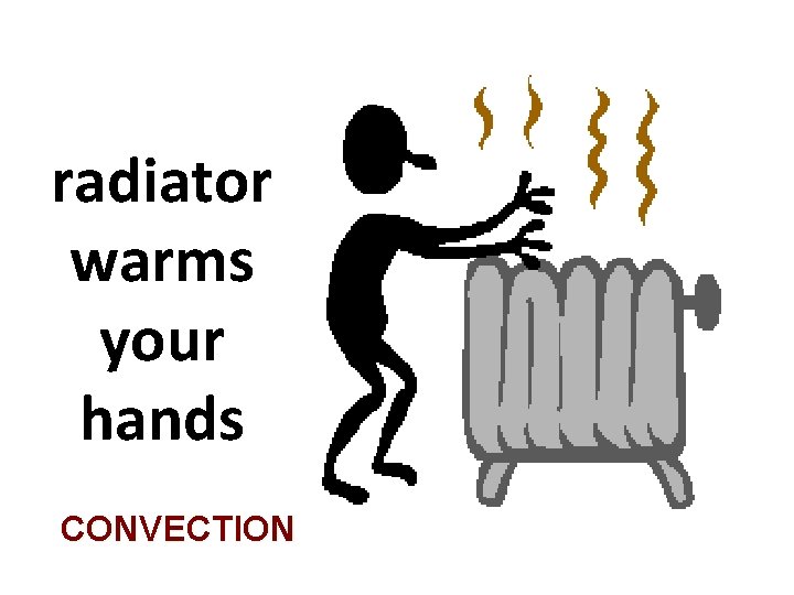 radiator warms your hands CONVECTION 