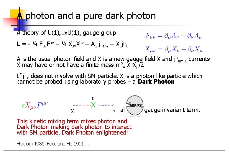 A photon and a pure dark photon A theory of U(1)emx. U(1)X gauge group