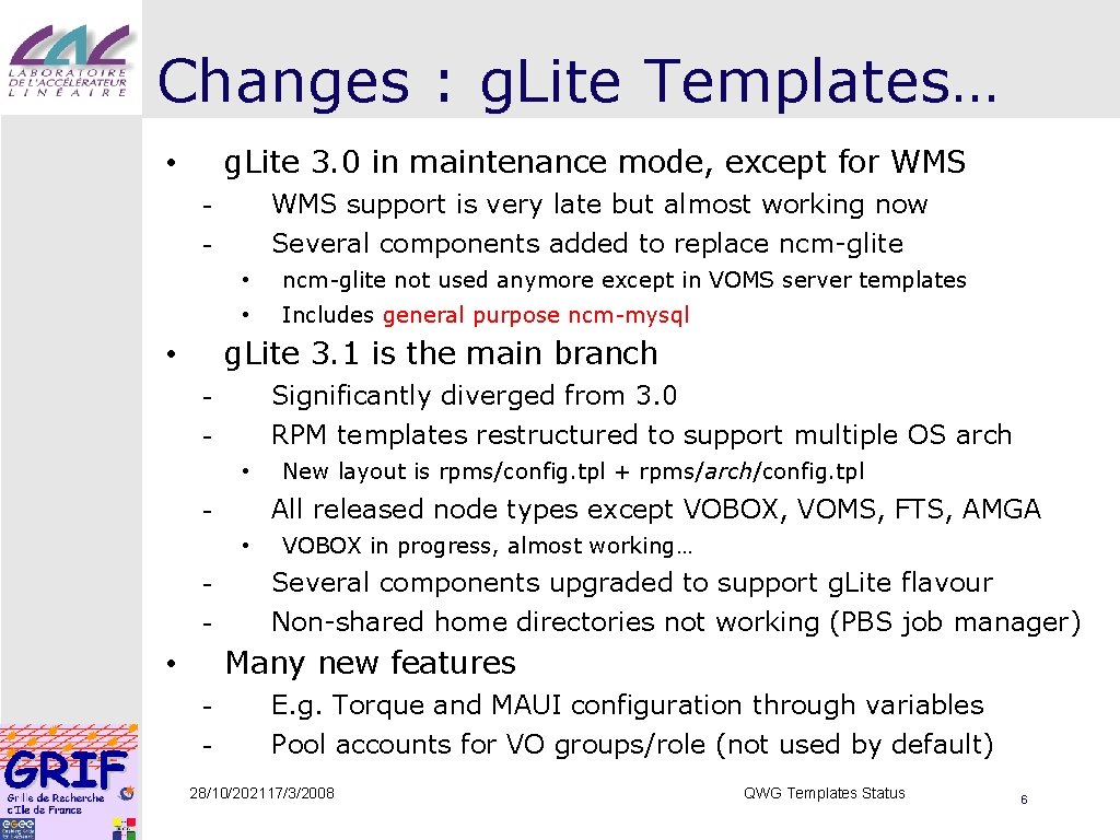 Changes : g. Lite Templates… g. Lite 3. 0 in maintenance mode, except for