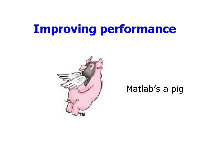 Improving performance Matlab’s a pig 