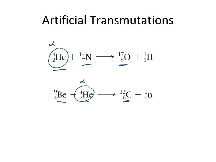 Artificial Transmutations 