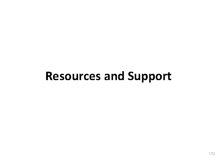 Resources and Support 172 