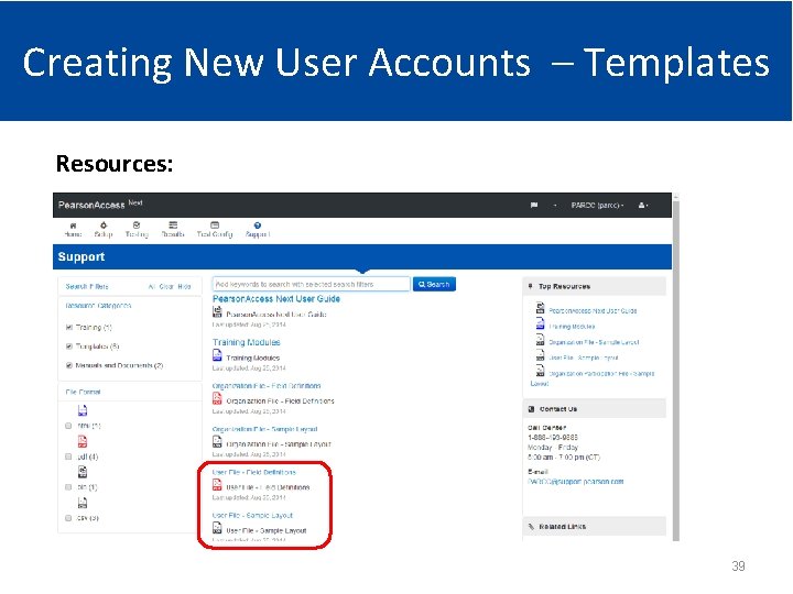 Creating New User Accounts – Templates Resources: 39 