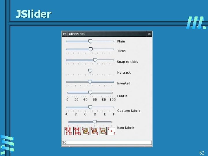 JSlider 62 