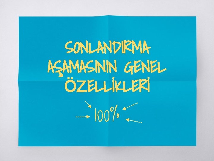 SONLANDIRMA AŞAMASININ GENEL ÖZELLİKLERİ 100% 