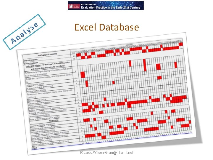 Excel Database Ricardo. Wilson-Grau@inter. nl. net 