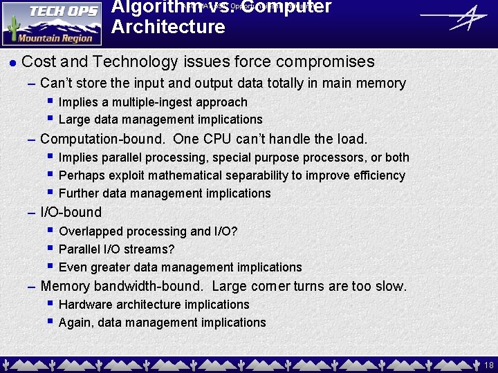 Algorithm vs. Computer Architecture ASU MAT 591: Opportunities in Industry! l Cost and Technology