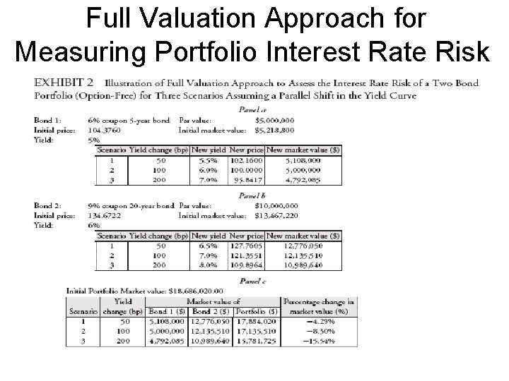 Full Valuation Approach for Measuring Portfolio Interest Rate Risk 