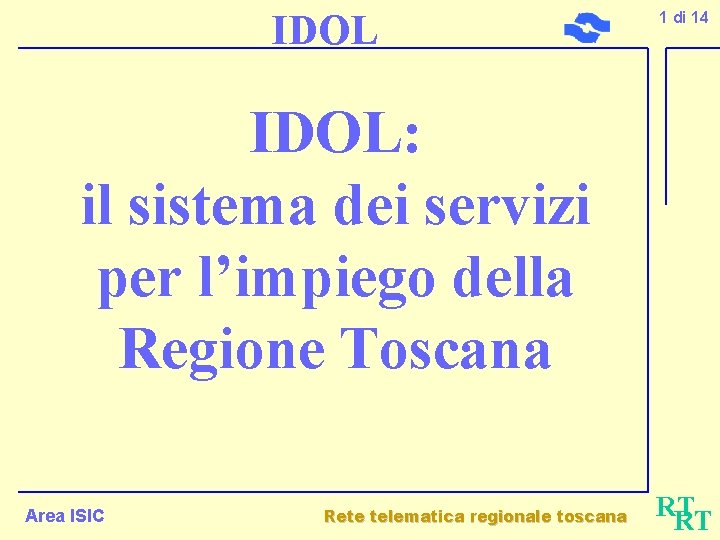 IDOL 1 di 14 IDOL: il sistema dei servizi per l’impiego della Regione Toscana