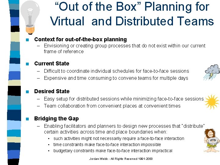 “Out of the Box” Planning for Virtual and Distributed Teams n Context for out-of-the-box