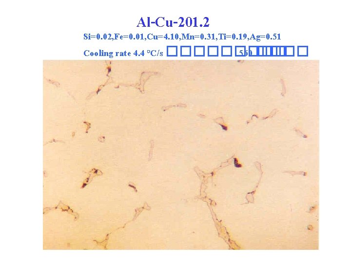 Al-Cu-201. 2 Si=0. 02, Fe=0. 01, Cu=4. 10, Mn=0. 31, Ti=0. 19, Ag=0. 51