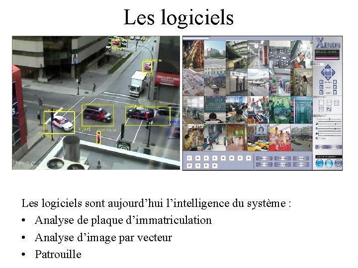 Les logiciels sont aujourd’hui l’intelligence du système : • Analyse de plaque d’immatriculation •