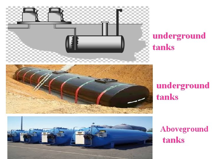 underground tanks Aboveground tanks 