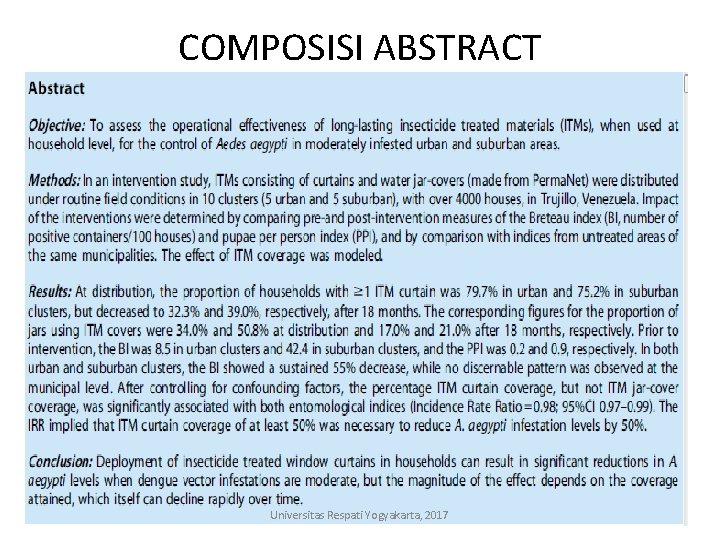 COMPOSISI ABSTRACT Universitas Respati Yogyakarta, 2017 