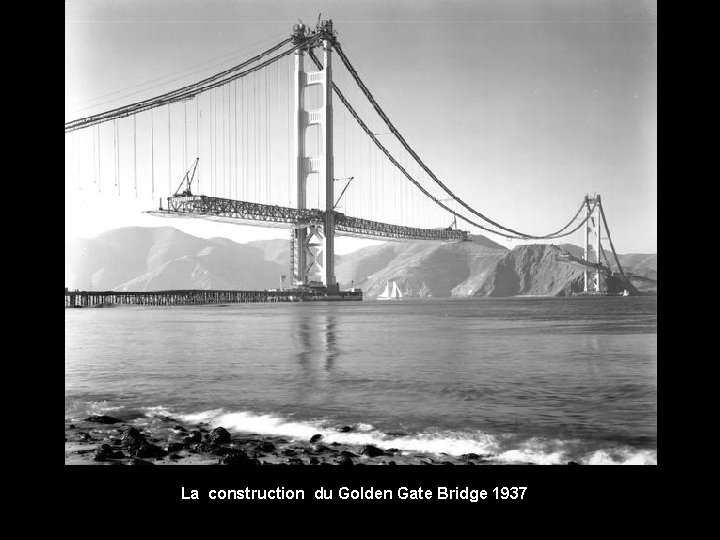 La construction du Golden Gate Bridge 1937 