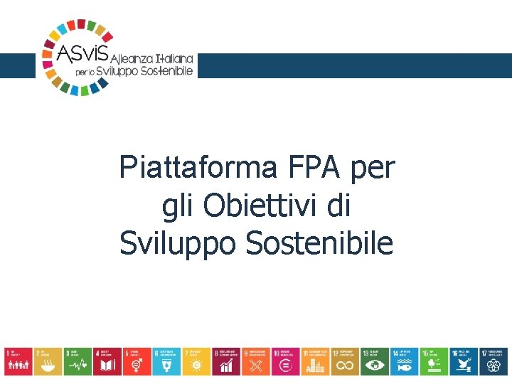 Piattaforma FPA per gli Obiettivi di Sviluppo Sostenibile 