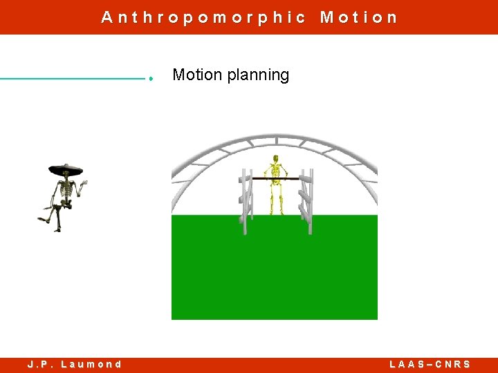 Anthropomorphic Motion planning J. P. Laumond LAAS–CNRS 