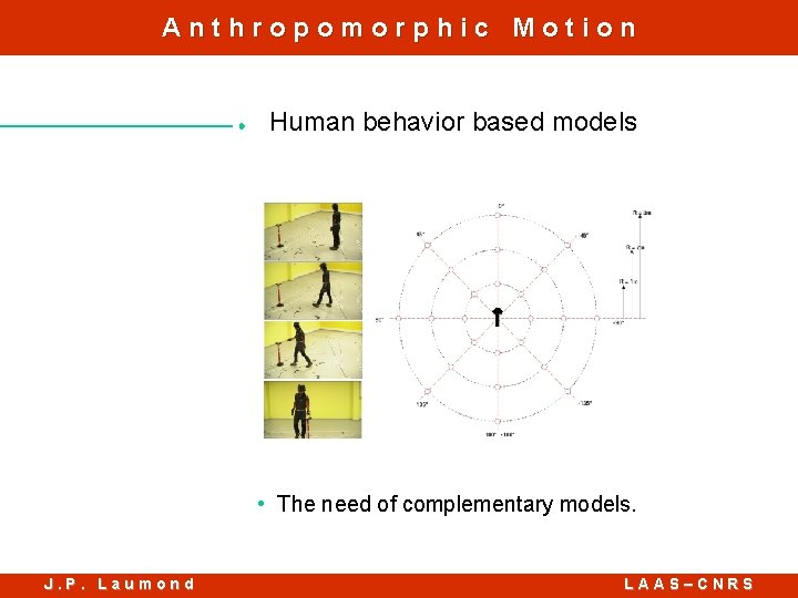 Anthropomorphic Motion Human behavior based models • The need of complementary models. J. P.