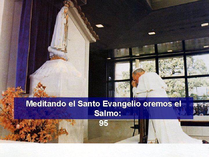 Meditando el Santo Evangelio oremos el Salmo: 95 