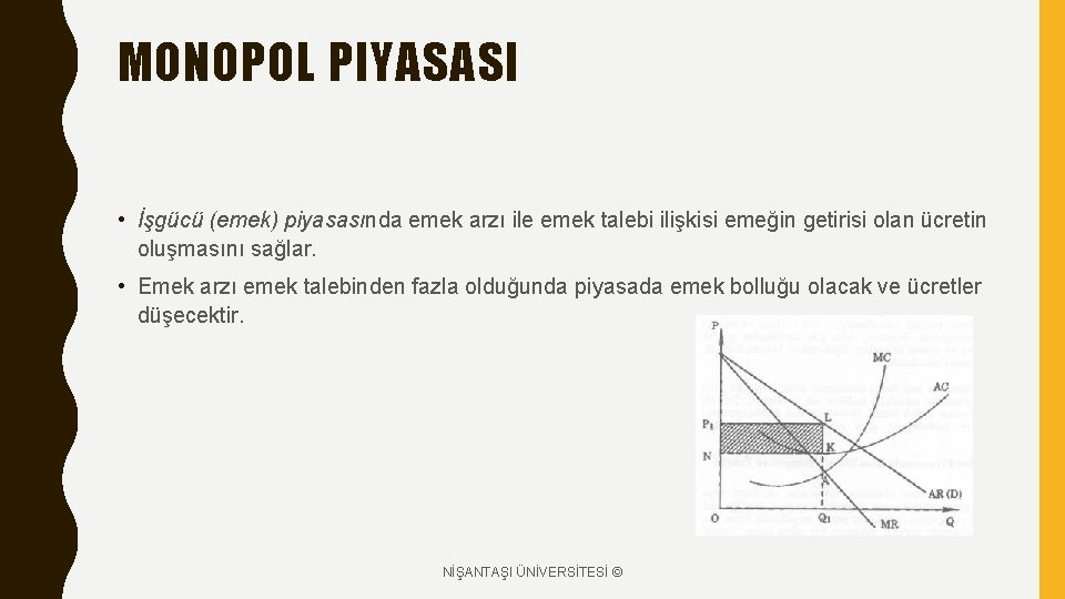 MONOPOL PIYASASI • İşgücü (emek) piyasasında emek arzı ile emek talebi ilişkisi emeğin getirisi