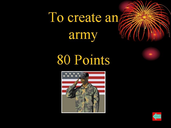To create an army 80 Points 