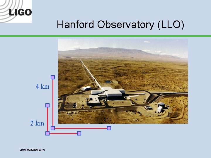 Hanford Observatory (LLO) 4 km 2 km LIGO-G 020286 -00 -W 