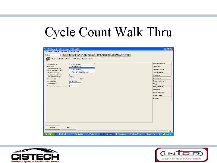 Cycle Count Walk Thru Cycle Count Walk Thru