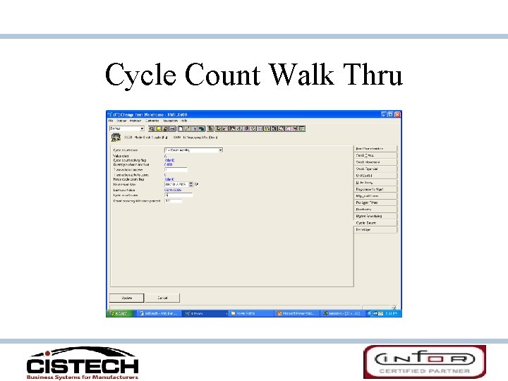 Cycle Count Walk Thru Cycle Count Walk Thru