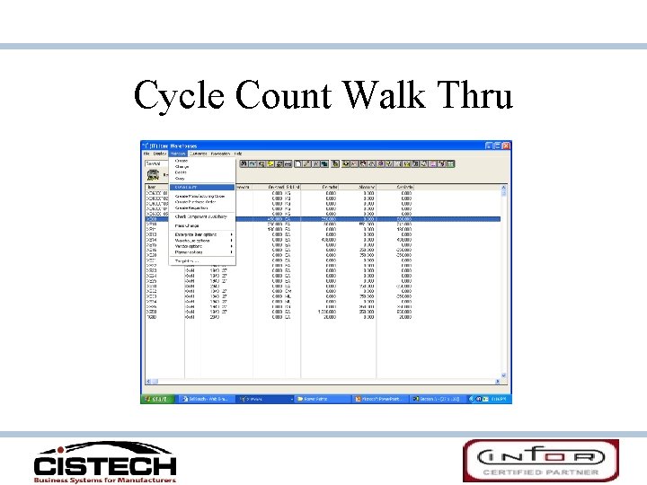 Cycle Count Walk Thru 