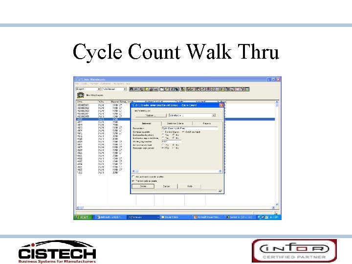 Cycle Count Walk Thru 