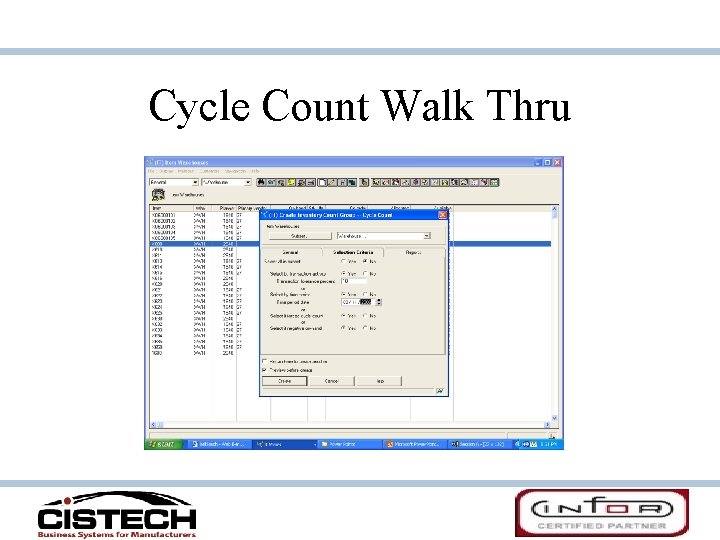 Cycle Count Walk Thru 