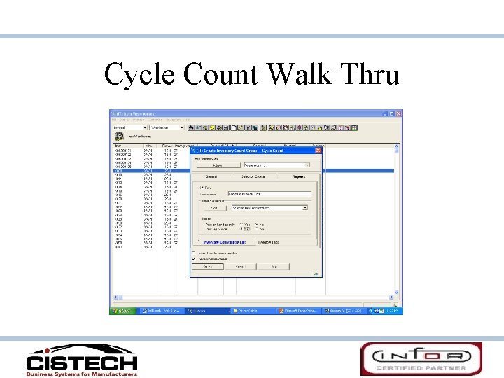 Cycle Count Walk Thru Cycle Count Walk Thru