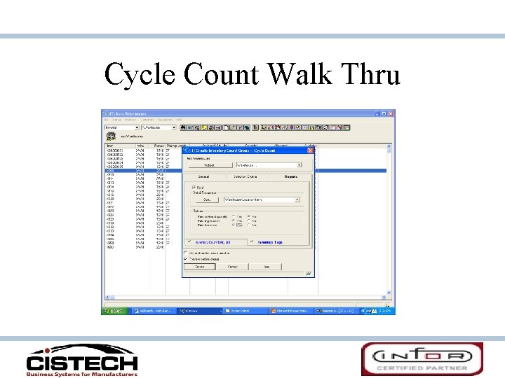 Cycle Count Walk Thru 