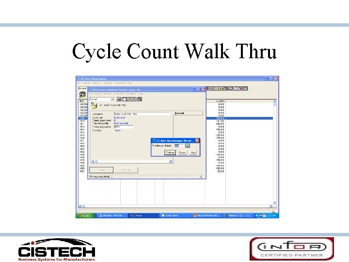 Cycle Count Walk Thru Cycle Count Walk Thru