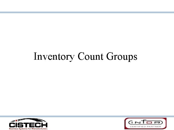 Inventory Count Groups 