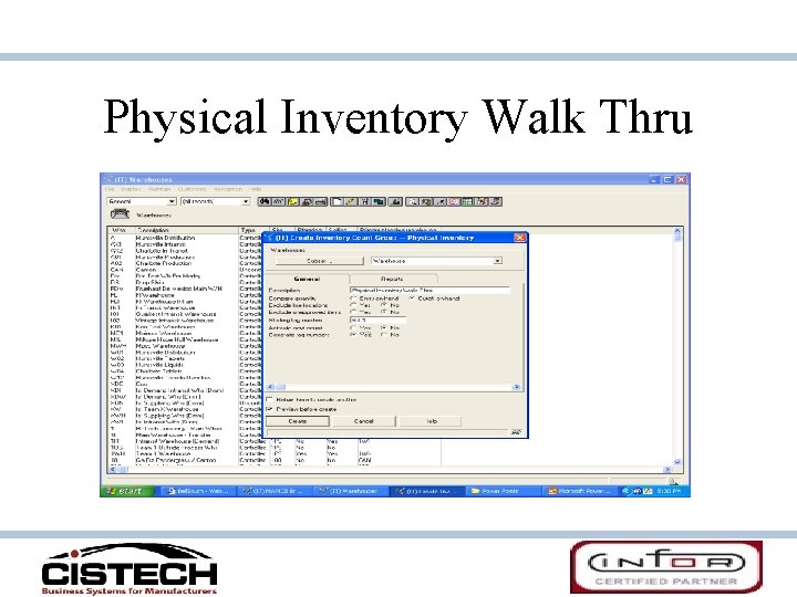 Physical Inventory Walk Thru 