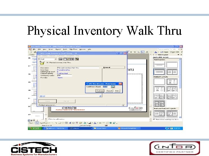 Physical Inventory Walk Thru 