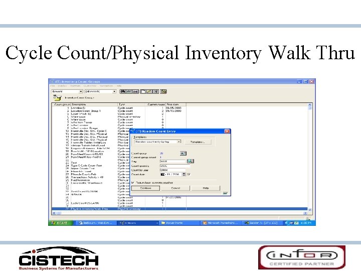 Cycle Count/Physical Inventory Walk Thru 