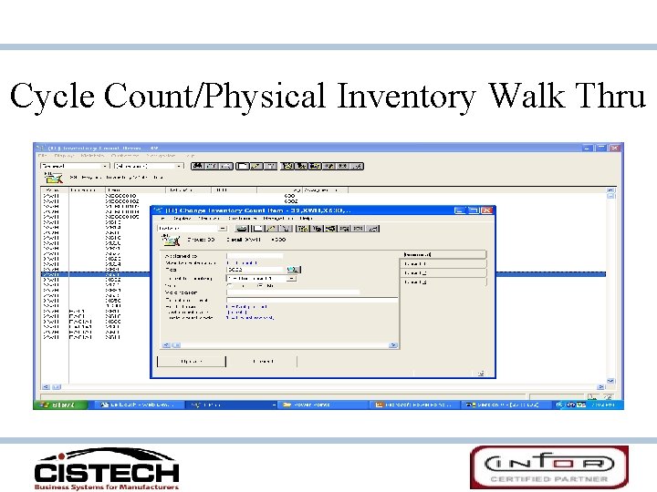 Cycle Count/Physical Inventory Walk Thru 