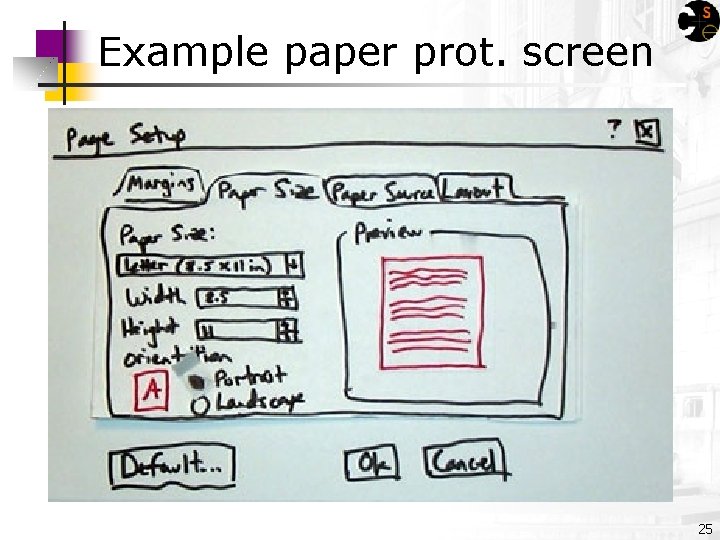Example paper prot. screen 25 