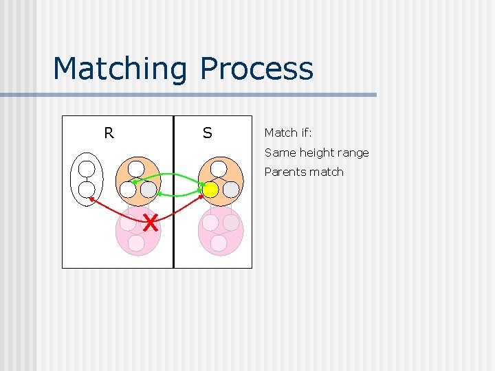 Matching Process R S Match if: Same height range Parents match 
